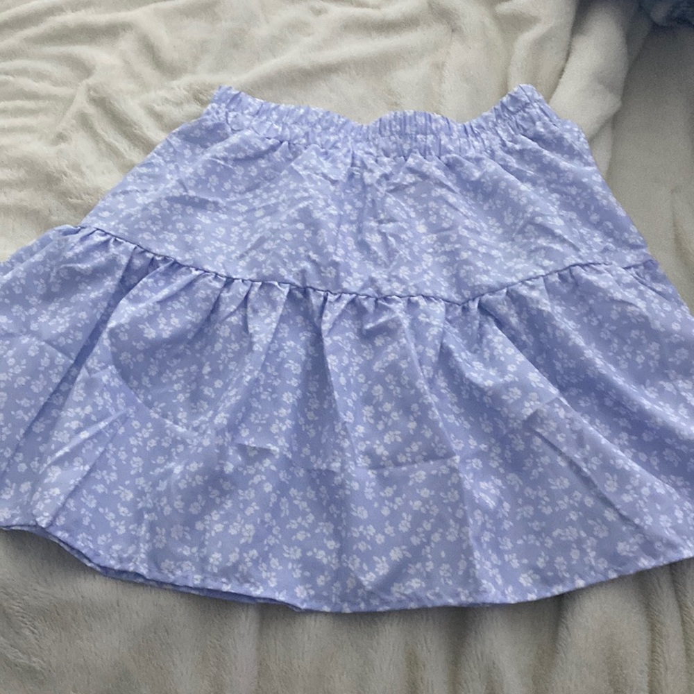 blue flower skirt
